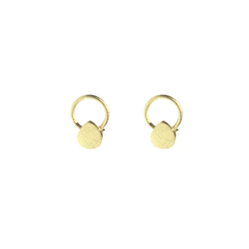 Sterling Silver Natural Textured Drop Stud Earrings sold by Spero London