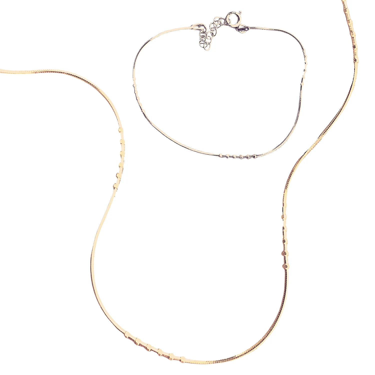 Sterling Silver Small Beaded Bracelet and Necklace Set sold by Spero London product image thumbnail 5