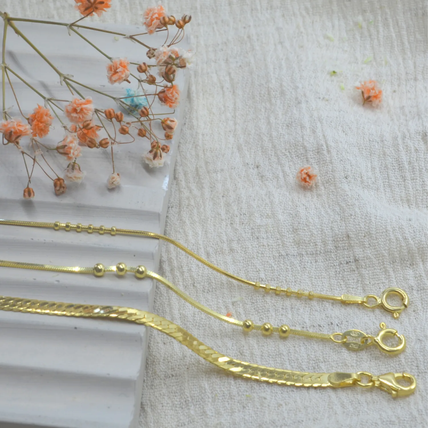 Sterling Silver Small Beaded Bracelet and Necklace Set sold by Spero London product image thumbnail 4