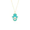 Authentic Turquoise Color Hamsa Hand Necklace Sterling Silver sold by Spero London
