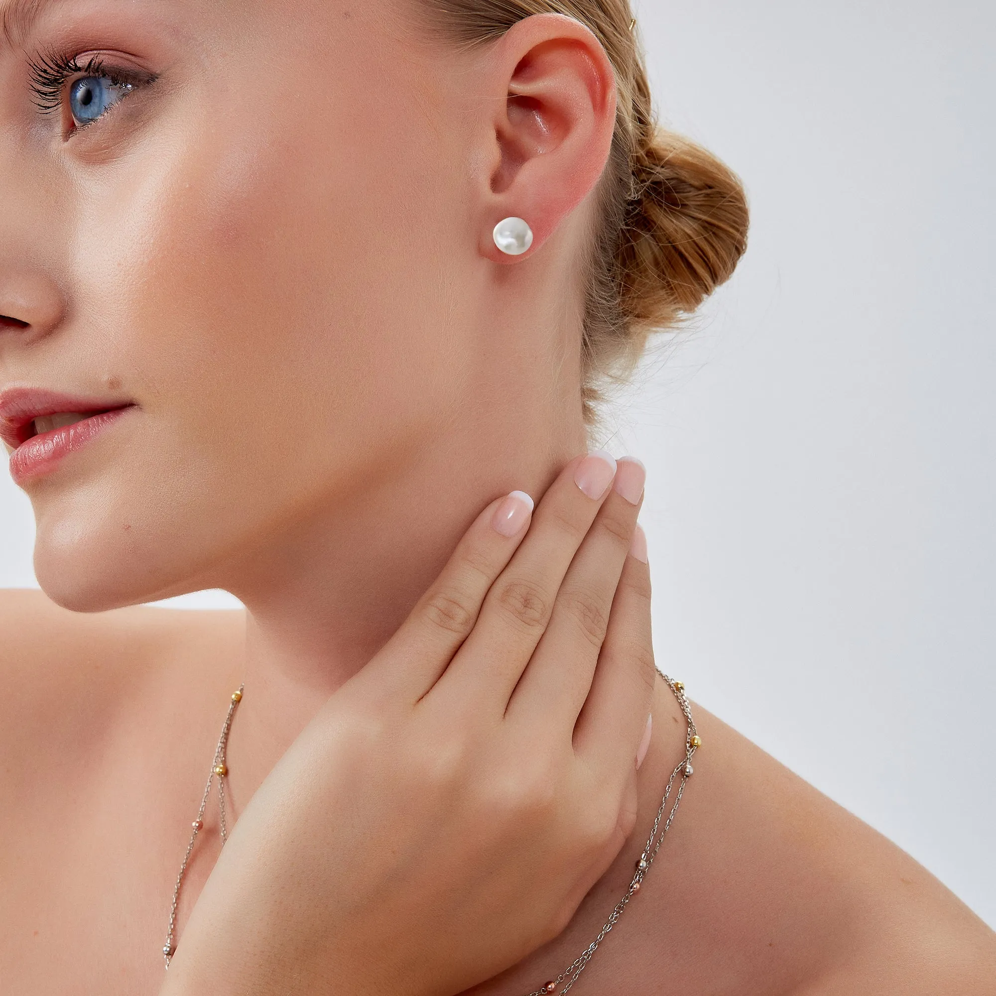 Baroque Pearl Irregular Stud Earrings Sterling Silver sold by Spero London product image thumbnail 3