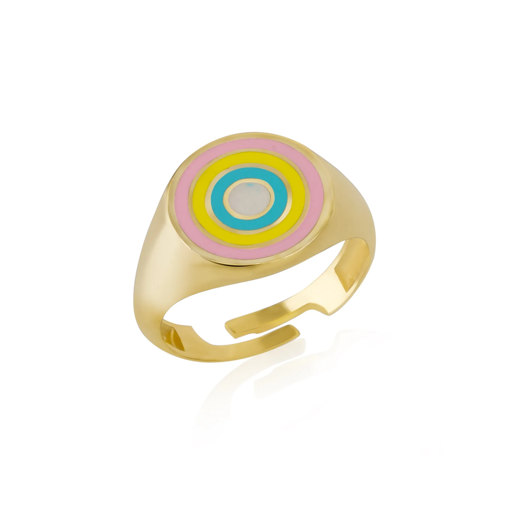 Enamel Round Sterling Silver Signet Ring sold by Spero London