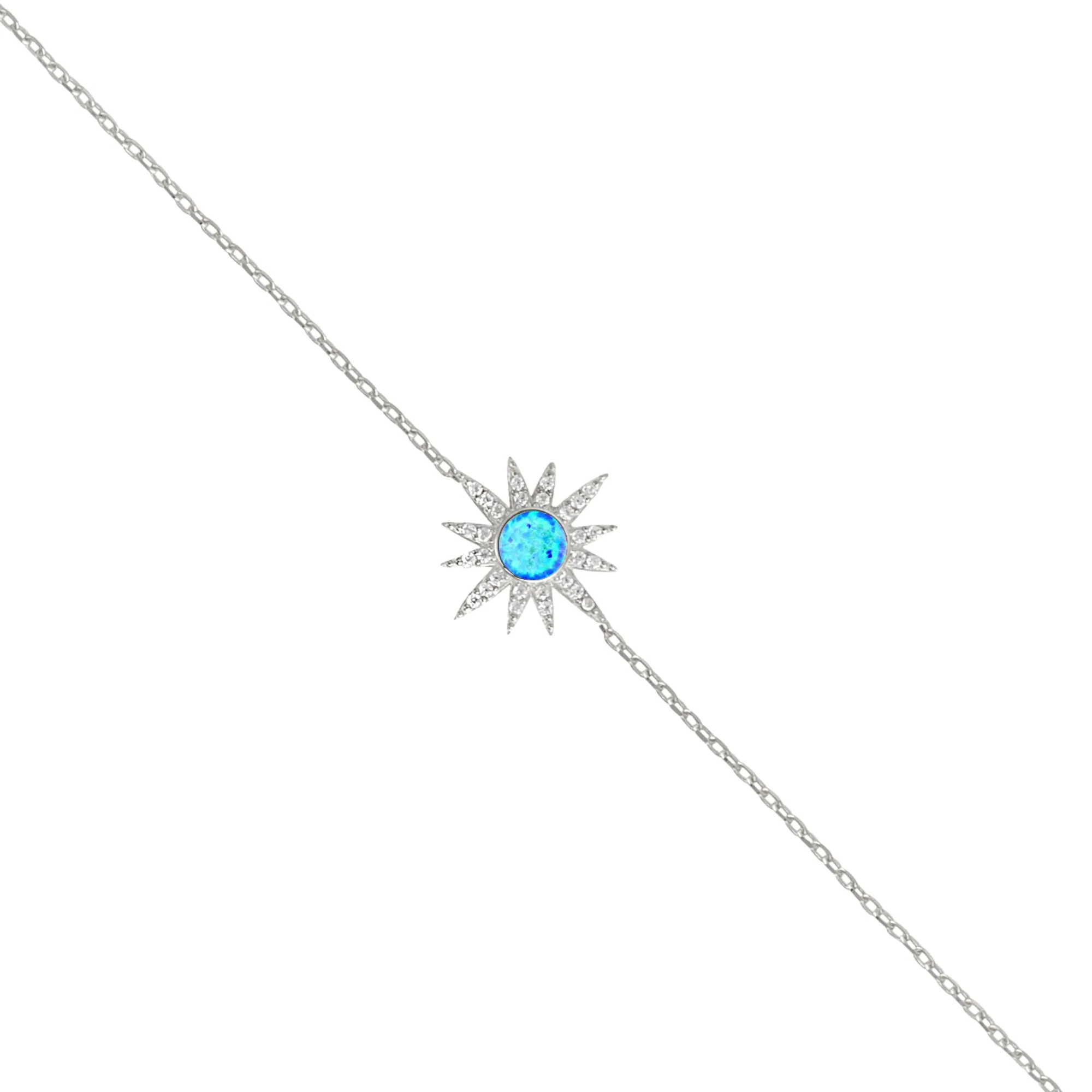 Blue Opal Sun Sterling Silver Bracelet sold by Spero London