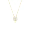 White Opal Four Leaf Clover Sterling Silver Necklace sold by Spero London