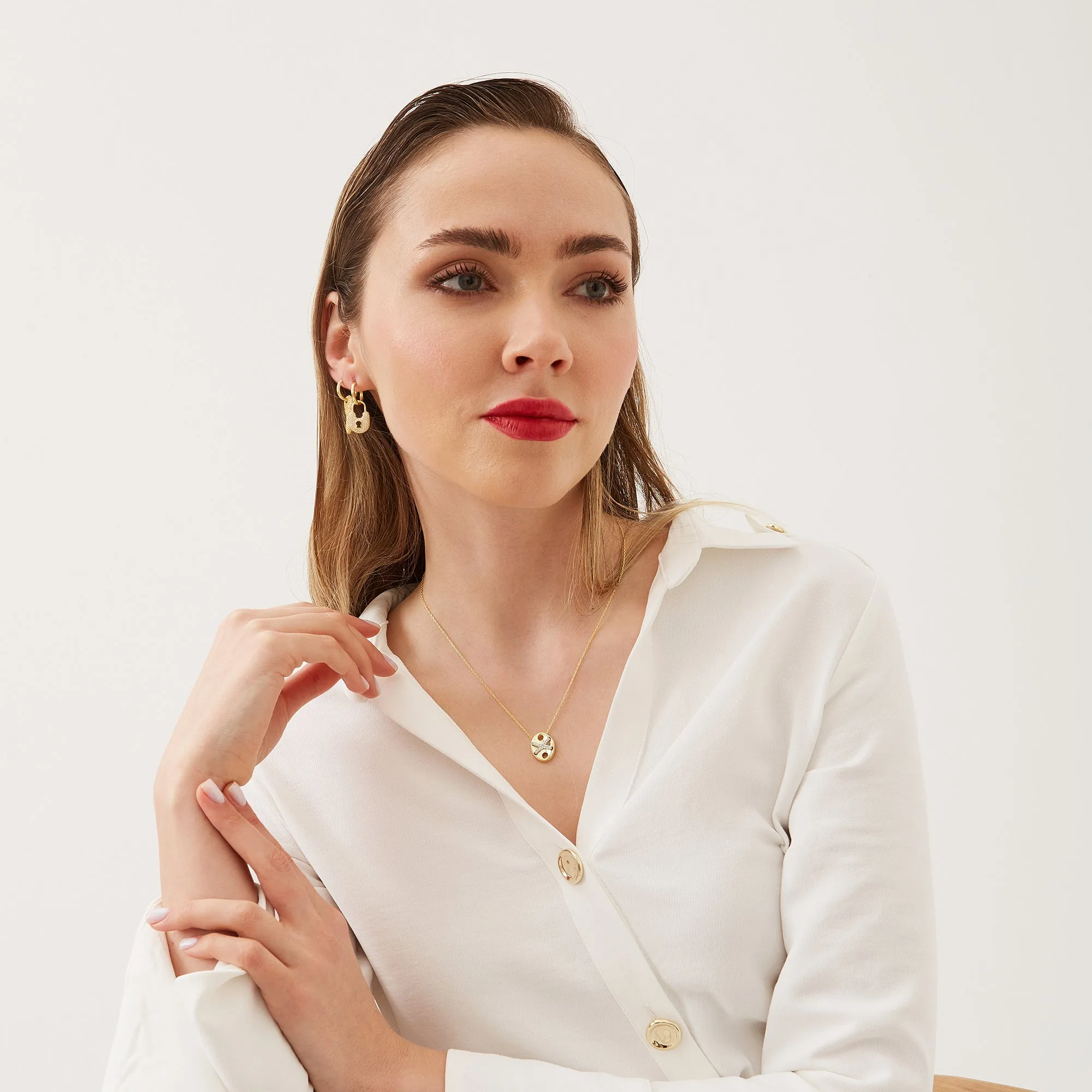 X Necklace Elyptical Sterling Silver sold by Spero London product image thumbnail 3