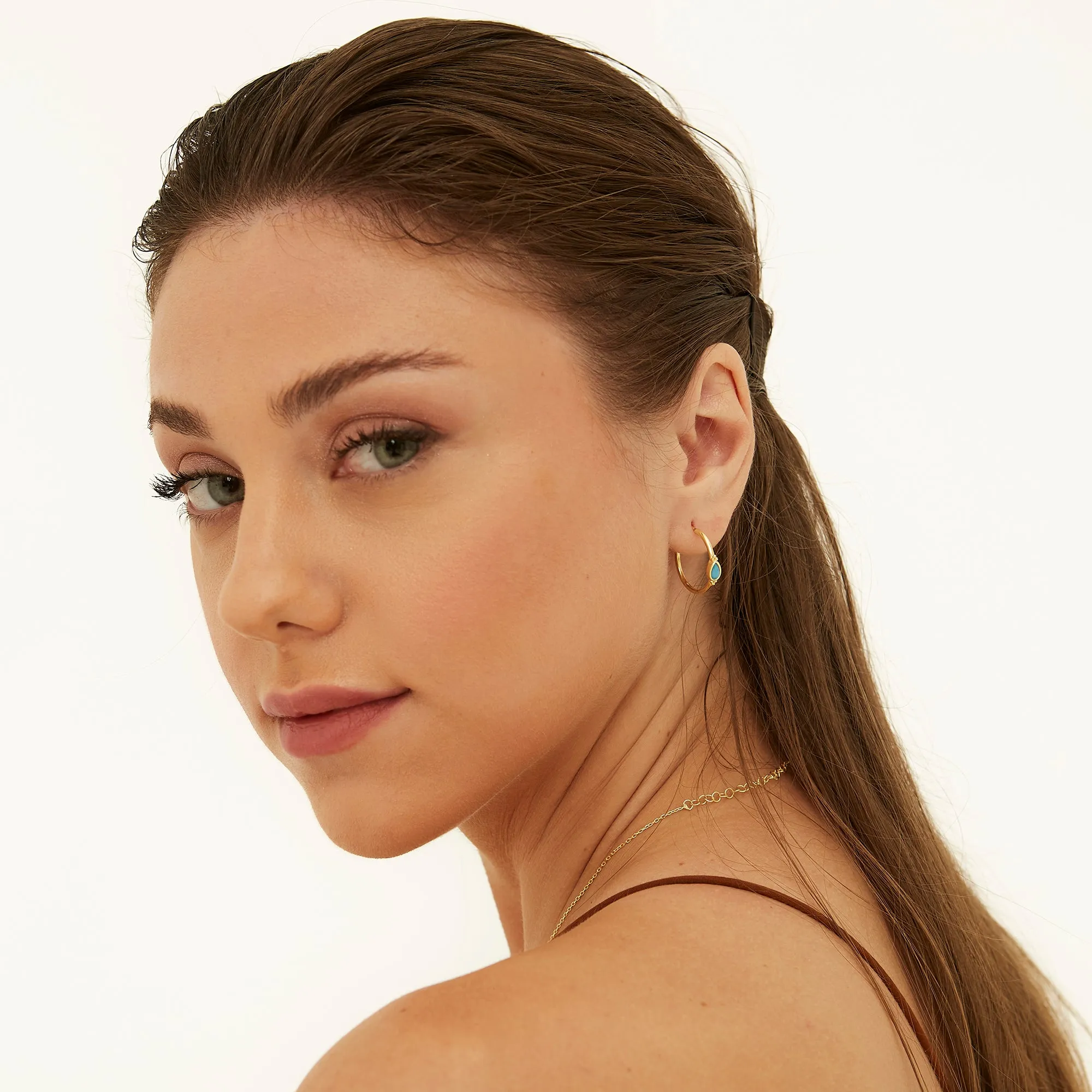 Drop Turquoise Solitaire Earrings Sterling Silver - Turquoise sold by Spero London product image thumbnail 4