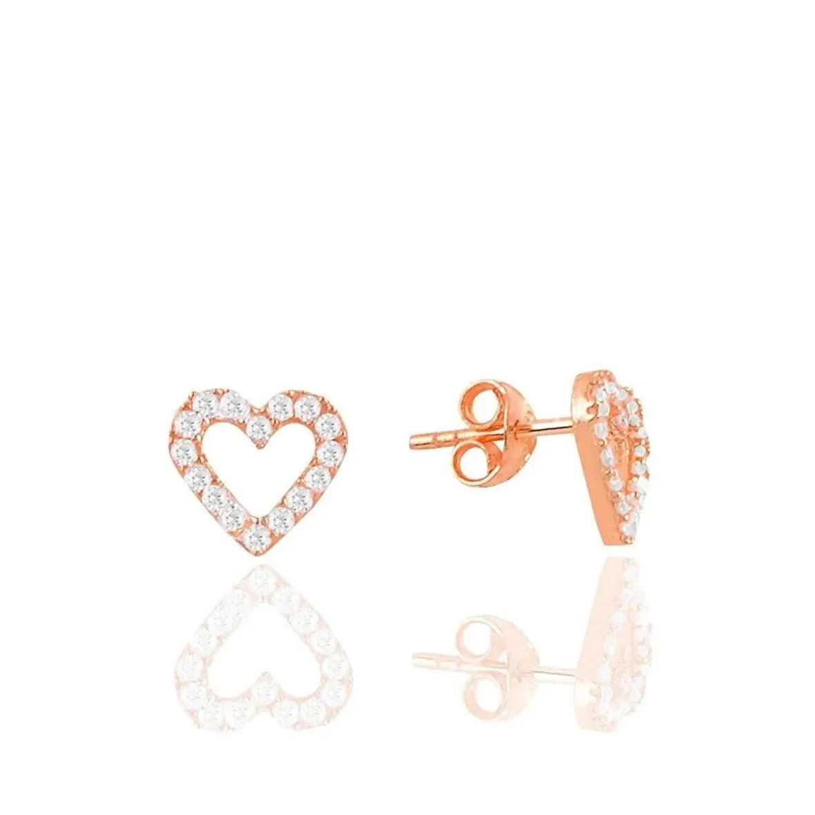 Heart Sterling Silver Stud Earrings sold by Spero London product image thumbnail 5