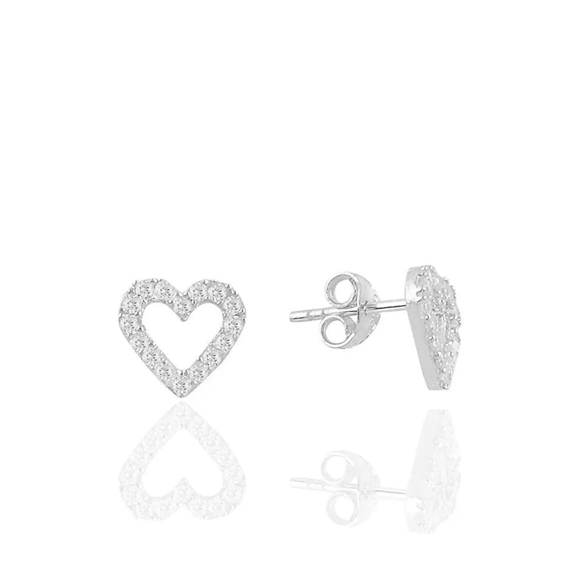 Heart Sterling Silver Stud Earrings sold by Spero London