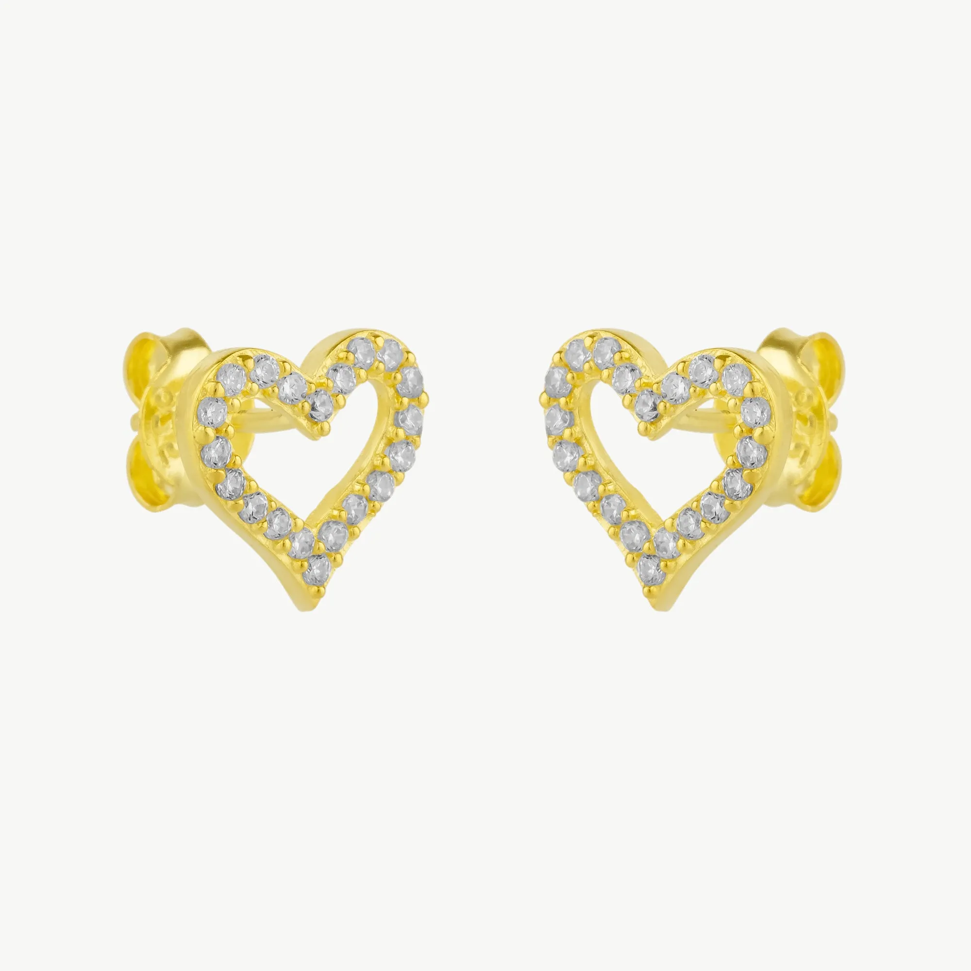 Heart Sterling Silver Stud Earrings sold by Spero London product image thumbnail 4