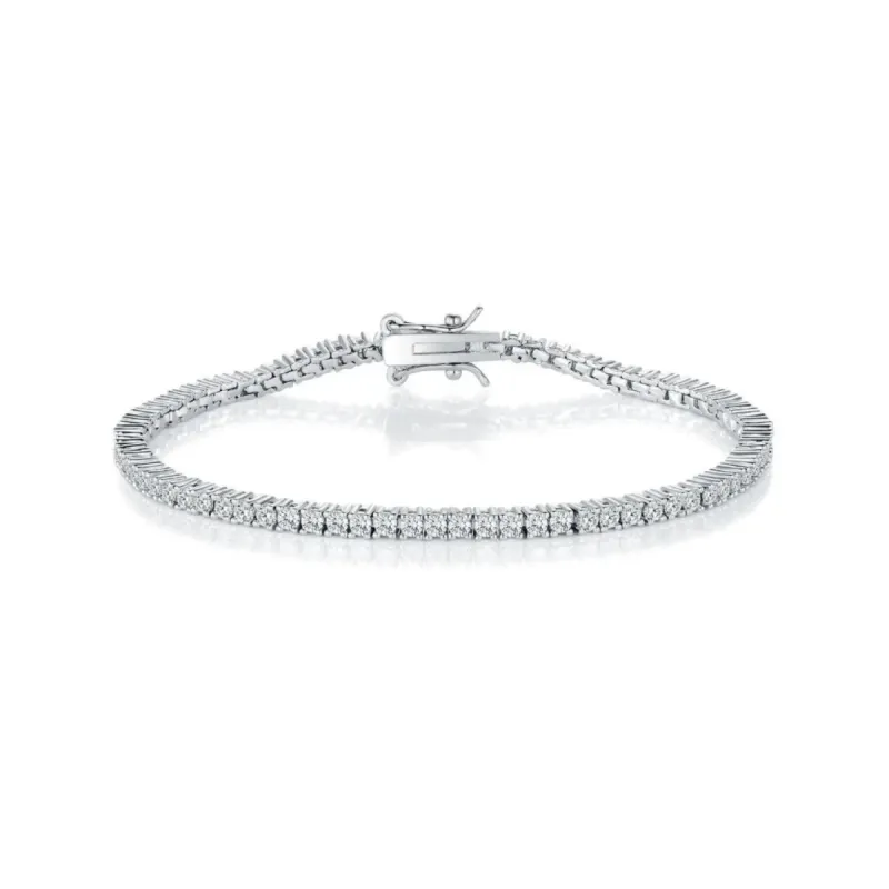 Sterling Silver 2mm Fine Tennis Bracelet sold by Spero London
