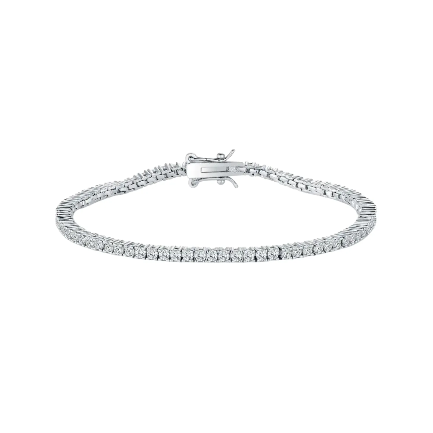Sterling Silver 2mm Fine Tennis Bracelet sold by Spero London product image thumbnail 4