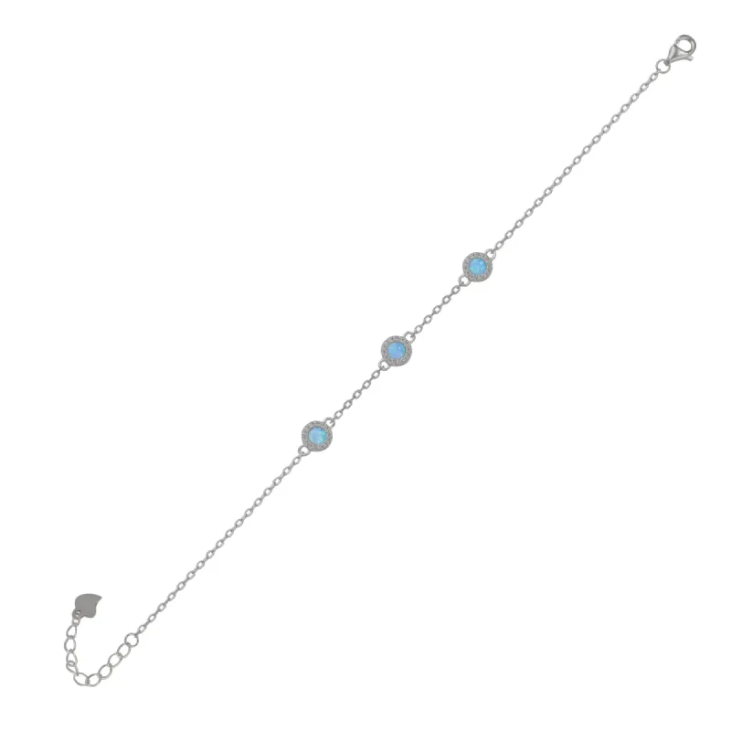 Blue Opal Jewelled Sterling Silver Bracelet sold by Spero London