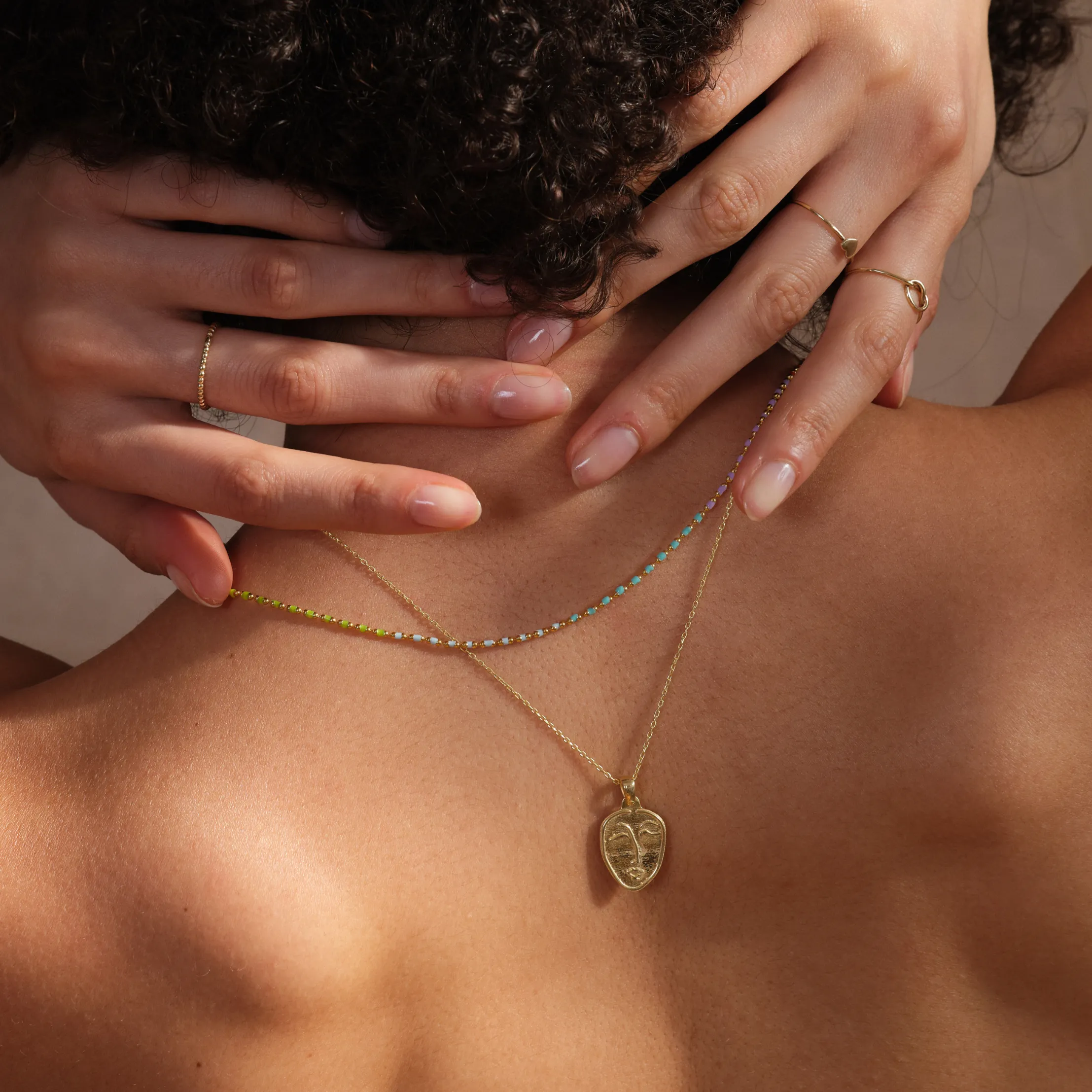 Sterling Silver Enamel Mine Beaded Colourful Rainbow Necklace sold by Spero London product image thumbnail 2