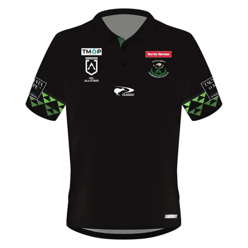 Classic Maori AS 2024 Mens Performance Polo Black made by Sportsmans Warehouse