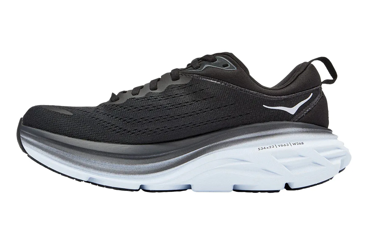 Hoka Womens Bondi 8 (B) Running Shoe - Black/white sold by Sportsmans Warehouse product image thumbnail 2