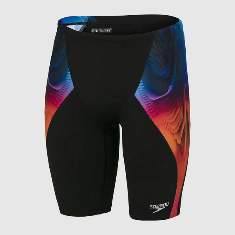 Speedo Mens Placement Digital V/Cut Jammer - Blk/Orange/Lt Adriatic/Blue sold by Sportsmans Warehouse