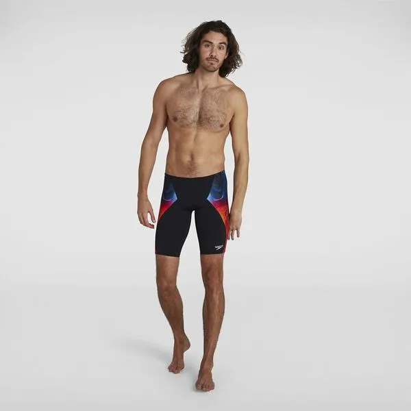 Speedo Mens Placement Digital V/Cut Jammer - Blk/Orange/Lt Adriatic/Blue sold by Sportsmans Warehouse product image thumbnail 2