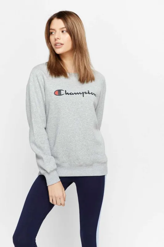 Champion Womens Script Crew - Oxford Heather sold by Sportsmans Warehouse