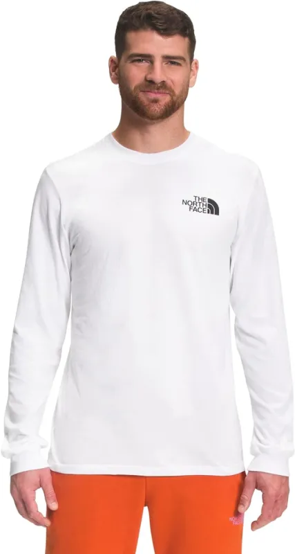 The North Face Mens LS Box NSE Tee White/Black sold by Sportsmans Warehouse