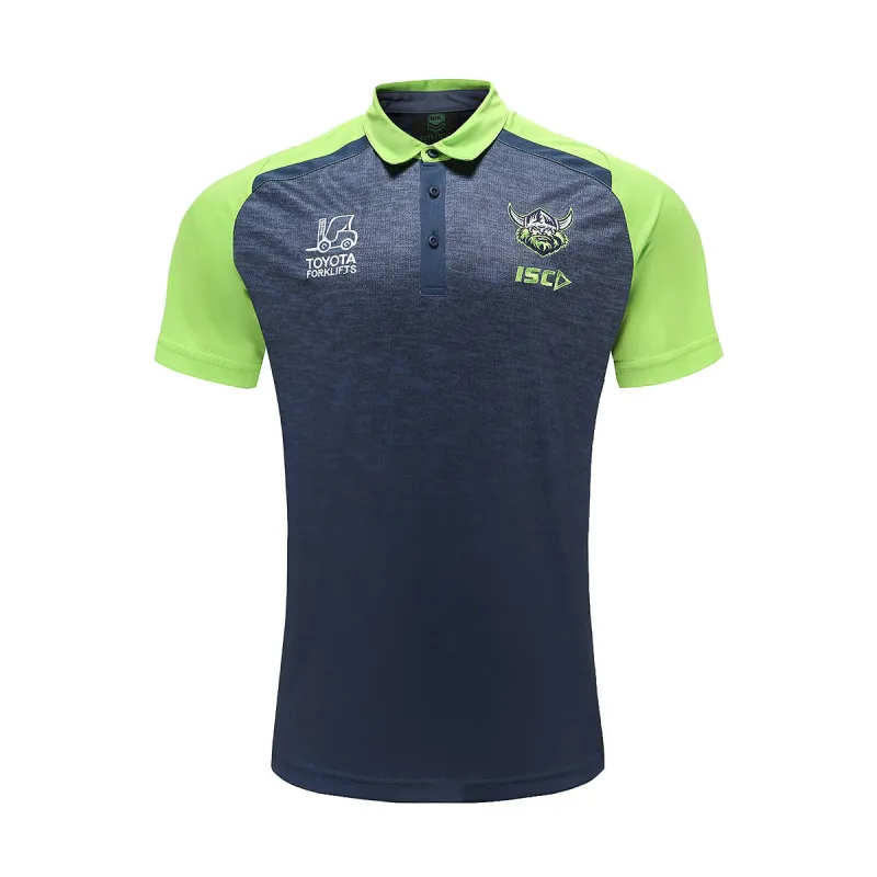 ISC Canberra Raiders 2023 Adults Polo - Navy/Green made by Sportsmans Warehouse