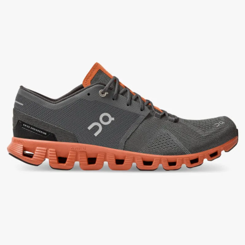 ON Cloud X Mens Training Shoe - Rust/Rock sold by Sportsmans Warehouse