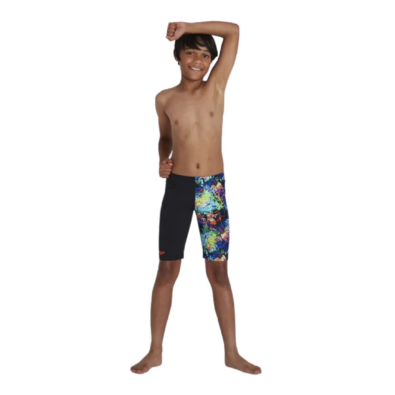 Speedo Boys Digital Placement Jammer - Black/Orange/Lapis/Cobalt sold by Sportsmans Warehouse