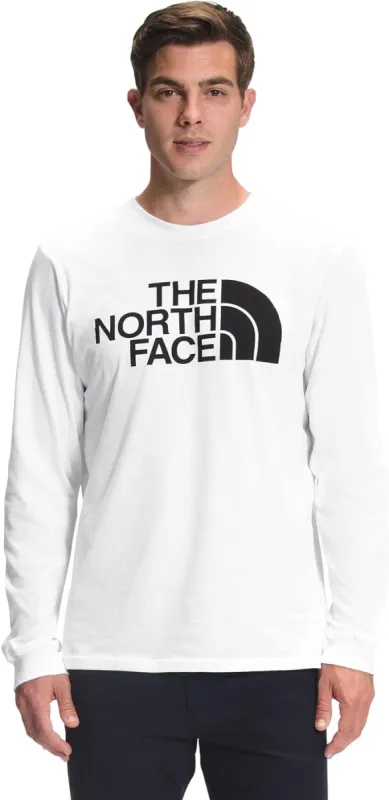 The North Face Mens LS Half Dome Tee White/TNF Black sold by Sportsmans Warehouse