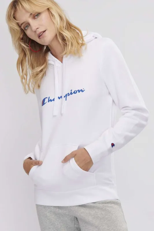Champion Womens Script Hoodie - White sold by Sportsmans Warehouse