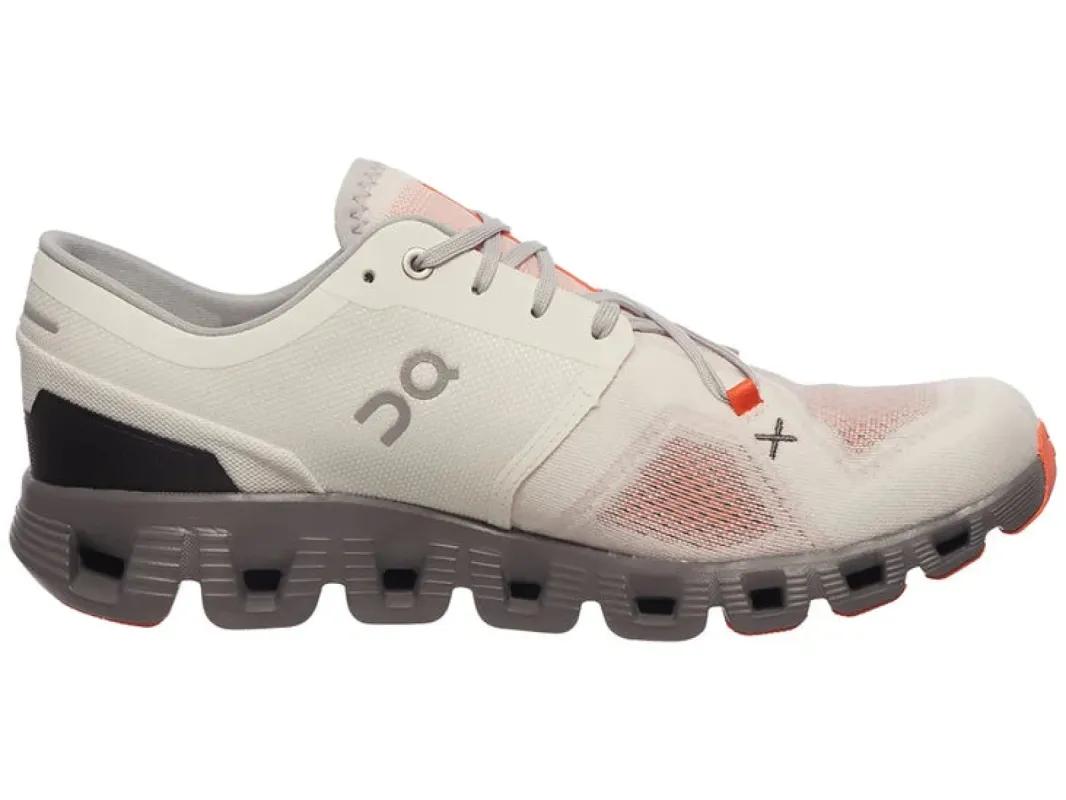 On Mens Cloud X 3 (D) Running Shoe Ivory/Alloy sold by Sportsmans Warehouse