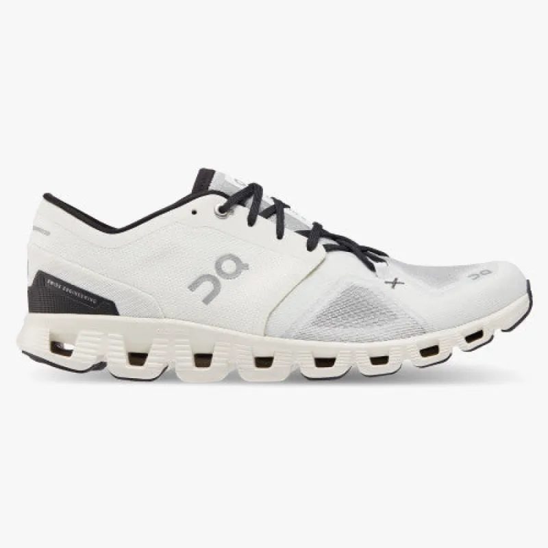 On Mens Cloud X 3 (D) Running Shoe Ivory/Black sold by Sportsmans Warehouse