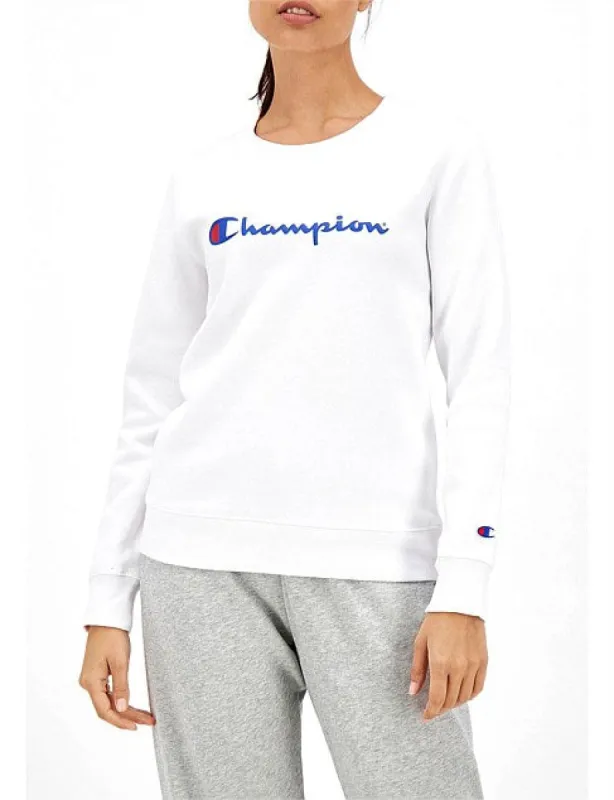 Champion Womens Script Crew - White sold by Sportsmans Warehouse