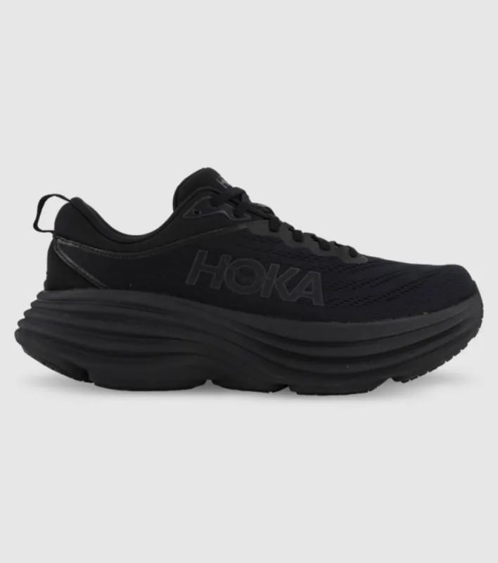 Hoka Mens Bondi 8 Running Shoe Black/Black sold by Sportsmans Warehouse