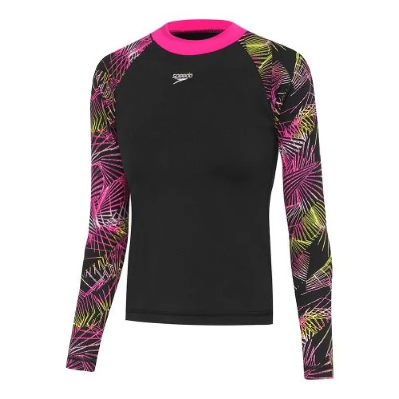 Speedo Girls Vector LS Rashie - Black sold by Sportsmans Warehouse