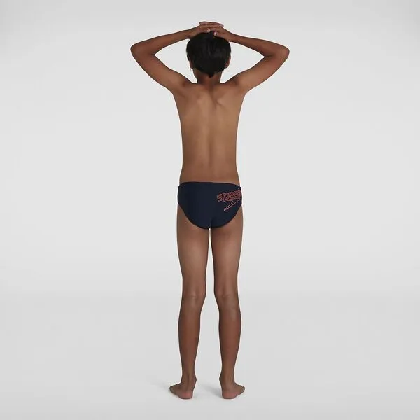 Speedo Boys Logo 6.5cm Brief - True Navy/Orange sold by Sportsmans Warehouse product image thumbnail 3