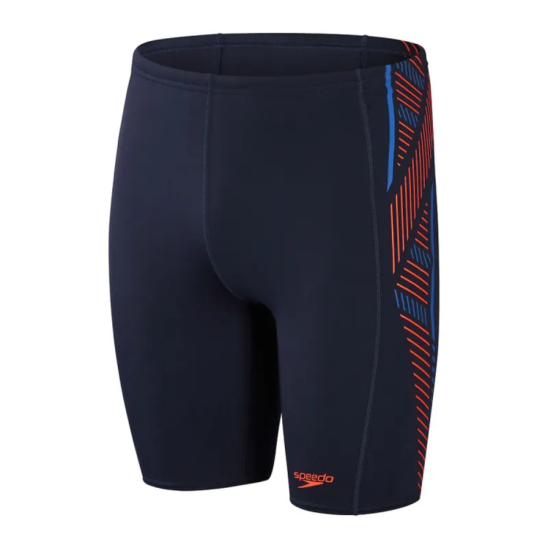 Speedo Mens Tech Panel Jammer Navy True Navy/Volcanic Orange/True Cobalt made by Sportsmans Warehouse