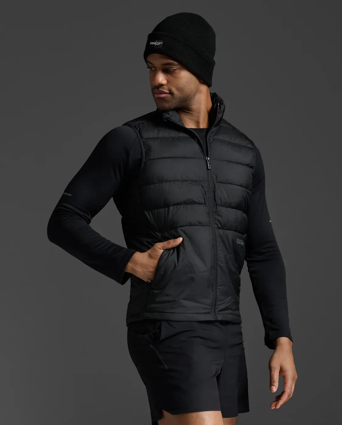 2XU Commute Packable Insulation Vest Black/Turbulence sold by Sportsmans Warehouse