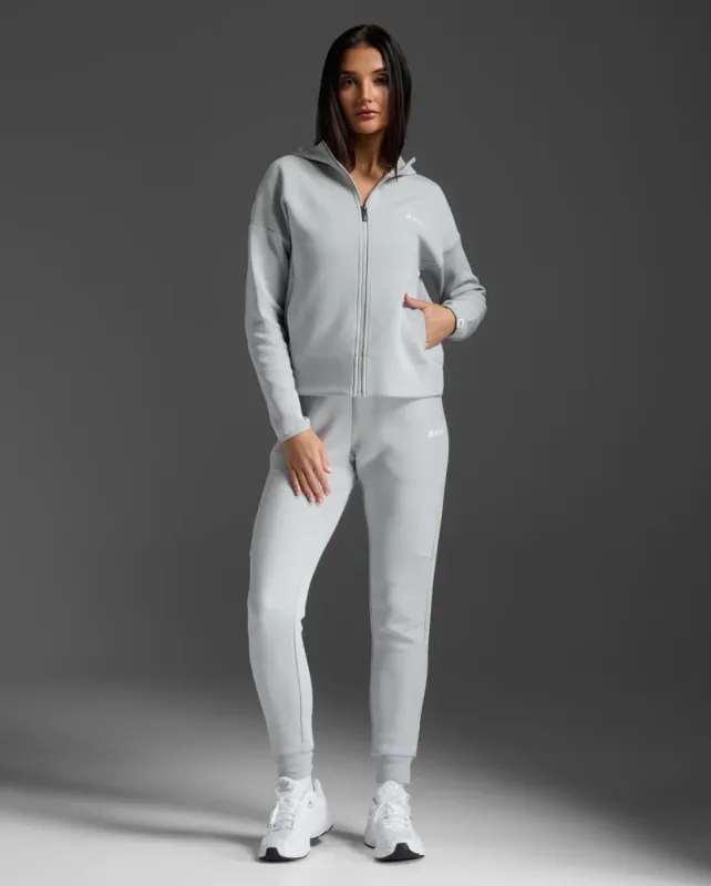 2XU Commute Full Zip Hoodie-Harbor Mist/White sold by Sportsmans Warehouse