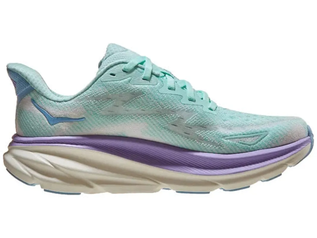 Hoka Womens Clifton 9 Running Shoe Sunlit Ocean/Lilac Mist sold by Sportsmans Warehouse