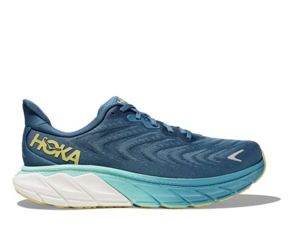 Hoka Mens Arahi 6 Running Shoe Bluesteel/Sunlit Ocean sold by Sportsmans Warehouse