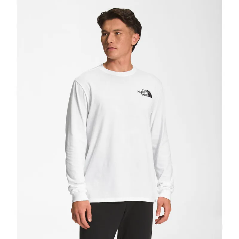 The North Face Mens LS Box NSE Tee White/TNF Black sold by Sportsmans Warehouse