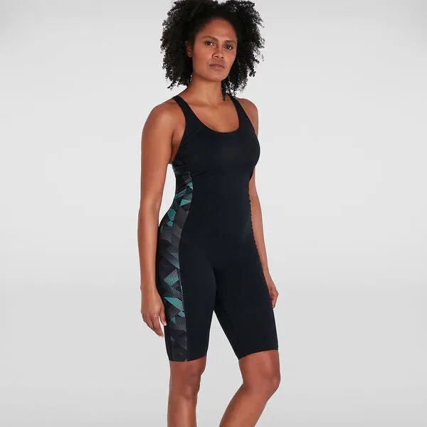 Speedo Womens Leaderback Kneesuit One Piece - Black sold by Sportsmans Warehouse