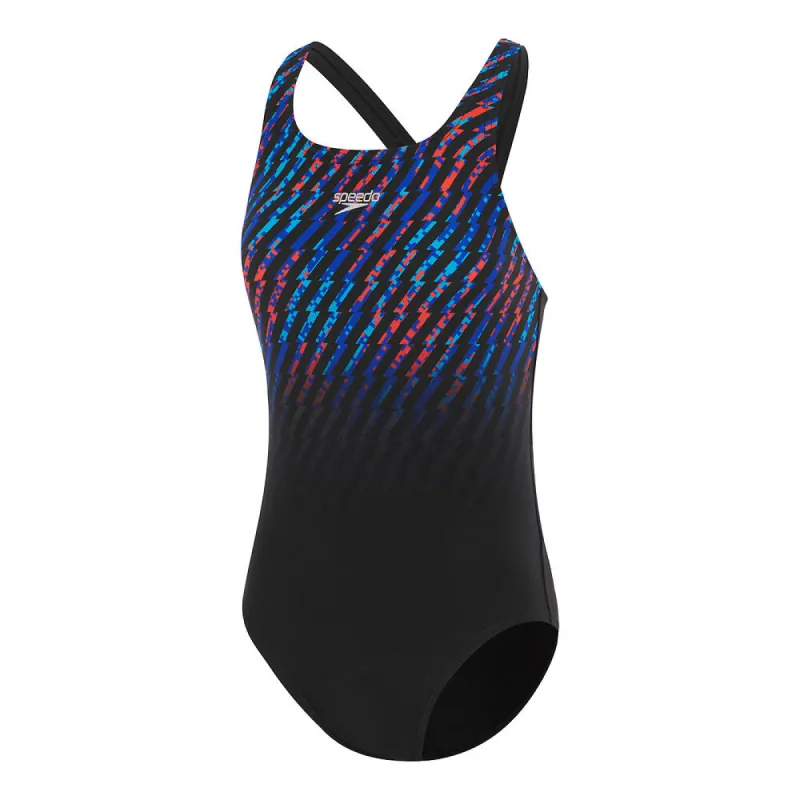 Speedo Womens Placement Medalist One Piece Black/True Cobalt sold by Sportsmans Warehouse