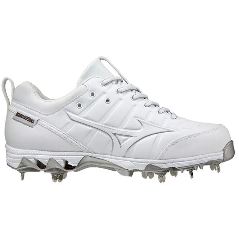 Mizuno 9-Spike Swift 7 Metal Adult Baseball/Softball Cleat - White/White sold by Sportsmans Warehouse