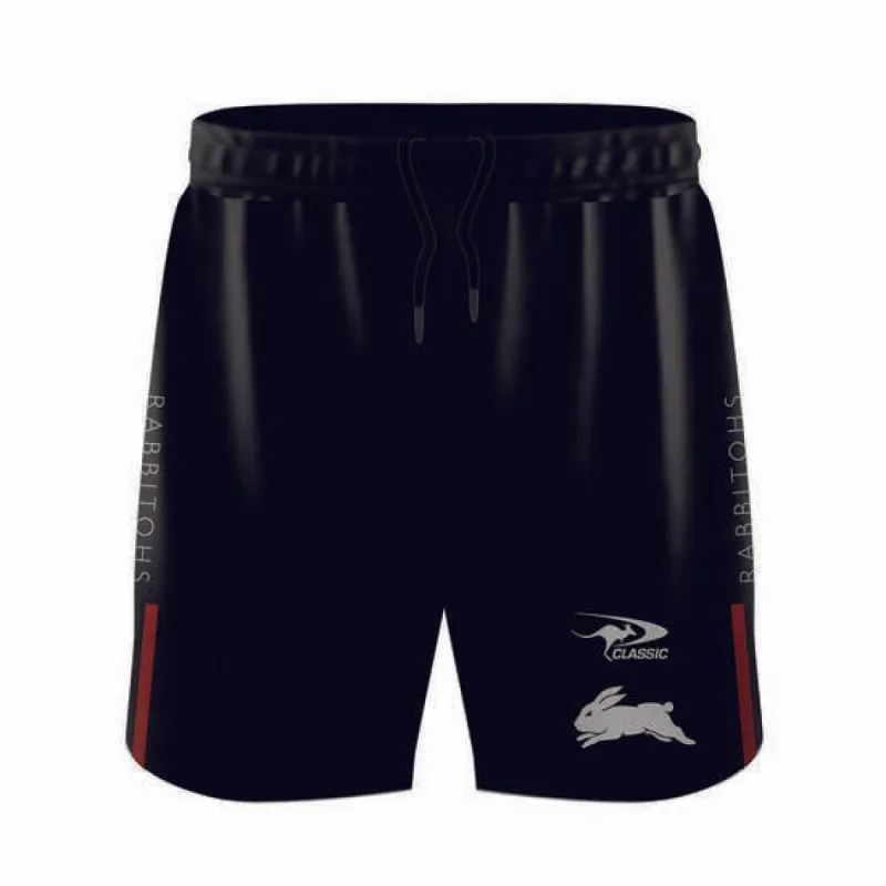 Classic 2024 Rabbitohs Youth Training Shorts Black made by Sportsmans Warehouse