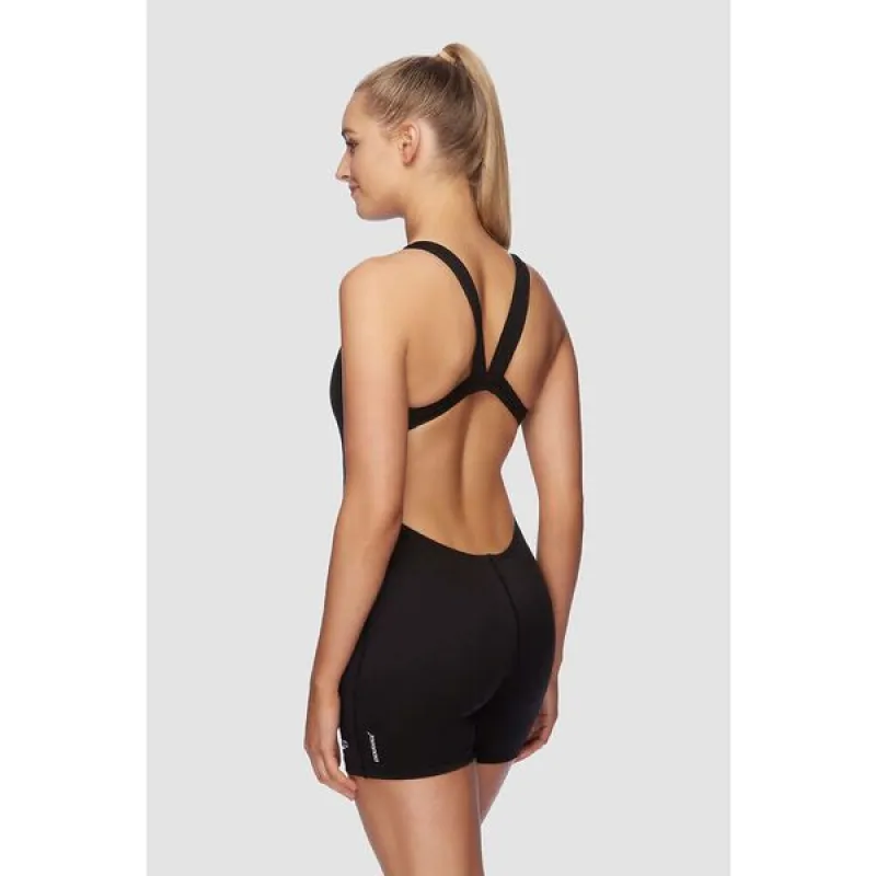 Speedo Womens Endurance+ Leaderback Sport Legsuit - Black/White made by Sportsmans Warehouse
