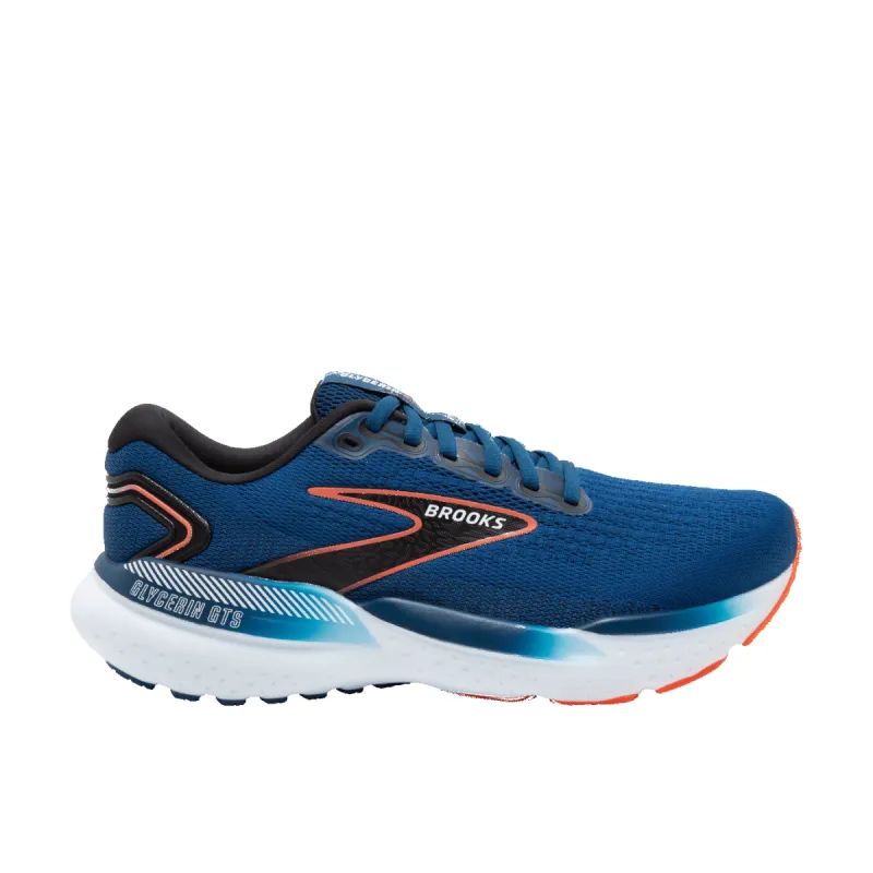 Brooks Glycerin Gts 21 D Mens Running Shoe-Blue Opal/Black sold by Sportsmans Warehouse
