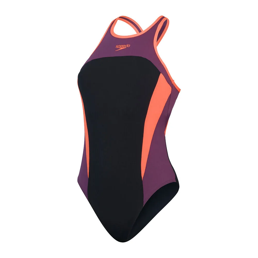 Speedo Wmns High Nck Splice X Back-Black/Plum Dandy/Siren Red sold by Sportsmans Warehouse product image thumbnail 4