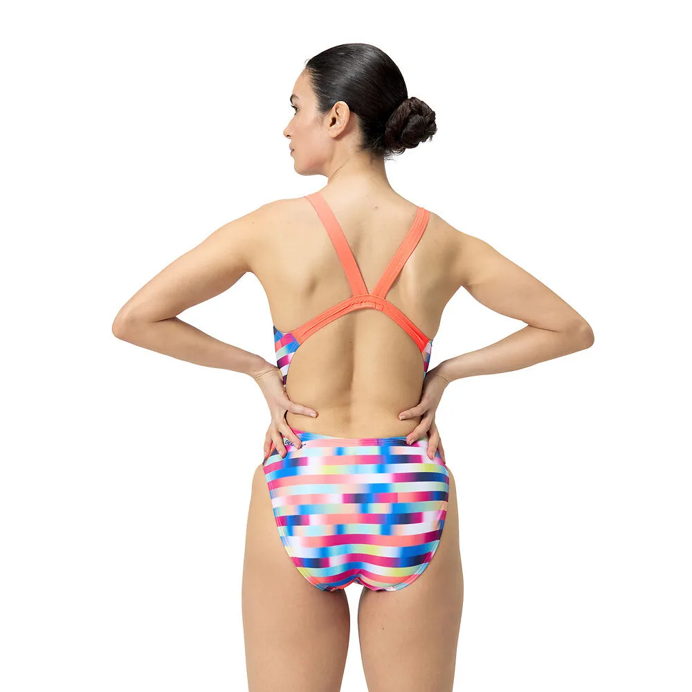 Speedo Wmns Allover Leaderback-Siren Red/Punch Blue/Matcha sold by Sportsmans Warehouse product image thumbnail 2