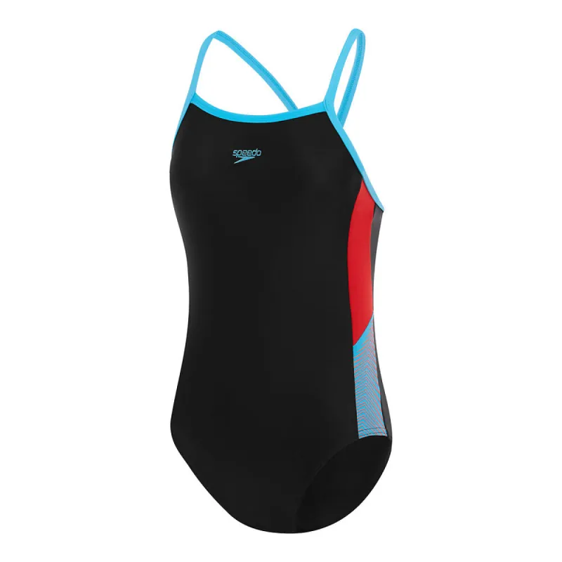 Speedo Grls Dive Thinstrap Muscleback-Black/Red/Blue sold by Sportsmans Warehouse