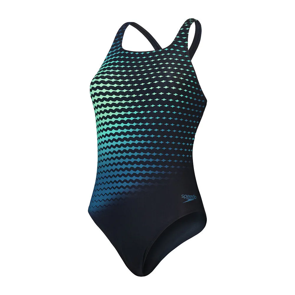 Speedo Womens Printed Medalist-Black/Dark Teal/Green sold by Sportsmans Warehouse product image thumbnail 4